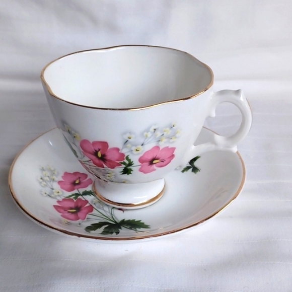 Vintage Royal Stuart Spencer Stevenson England Bone China Cup & Saucer - Picture 1 of 12